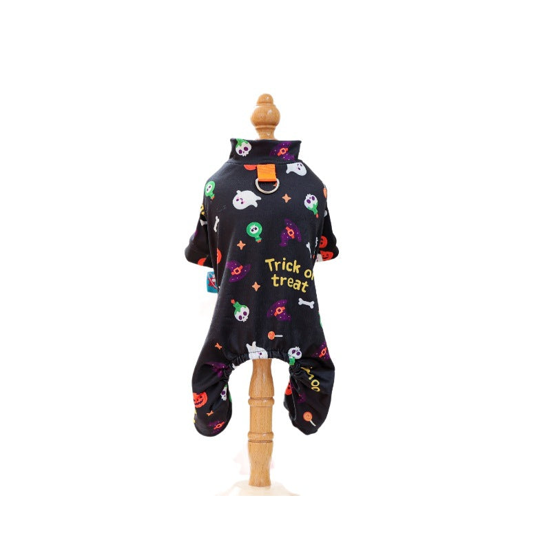 Pet Clothing for Dogs and Cats, Cute Halloween Floral Home Wear, Belly Cover Sleepwear