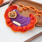 Pet Accessories Halloween Knit Gold Label Bandana Cat Dog Neck Scarf Ghost Festival Pumpkin Collar - QueensalesOF