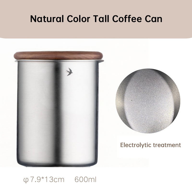 Tarro de Acero Inoxidable para Matcha y Azúcar — Con Tapa de Madera - QueensalesOF