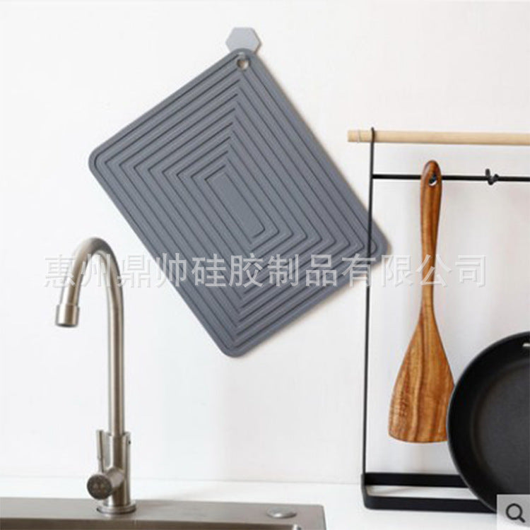 Large 29cm Silicone Pot Mat Square Thickeneded Insulation Mat Anti-Slip Corrugated Kitchen Table Casserole Mat Anti-Heat