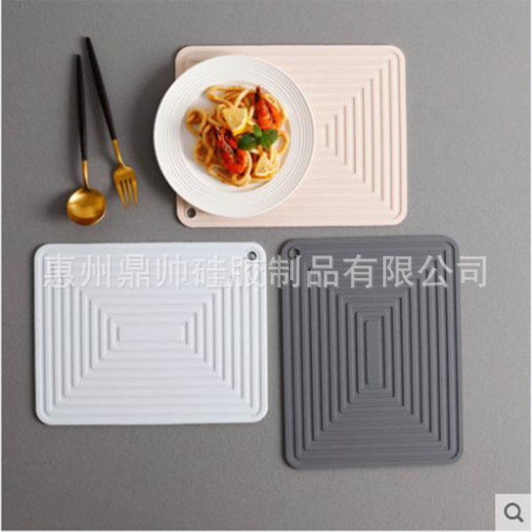 Large 29cm Silicone Pot Mat Square Thickeneded Insulation Mat Anti-Slip Corrugated Kitchen Table Casserole Mat Anti-Heat