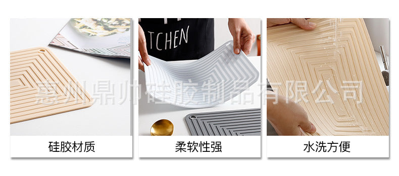 Large 29cm Silicone Pot Mat Square Thickeneded Insulation Mat Anti-Slip Corrugated Kitchen Table Casserole Mat Anti-Heat