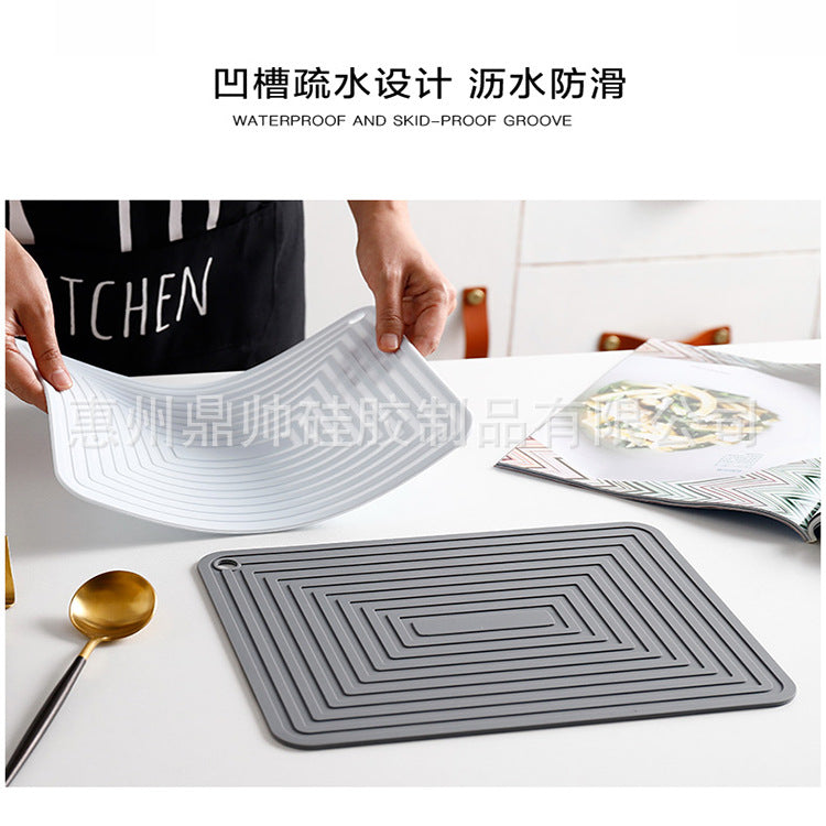 Large 29cm Silicone Pot Mat Square Thickeneded Insulation Mat Anti-Slip Corrugated Kitchen Table Casserole Mat Anti-Heat