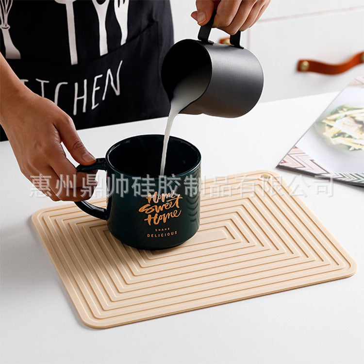 Large 29cm Silicone Pot Mat Square Thickeneded Insulation Mat Anti-Slip Corrugated Kitchen Table Casserole Mat Anti-Heat