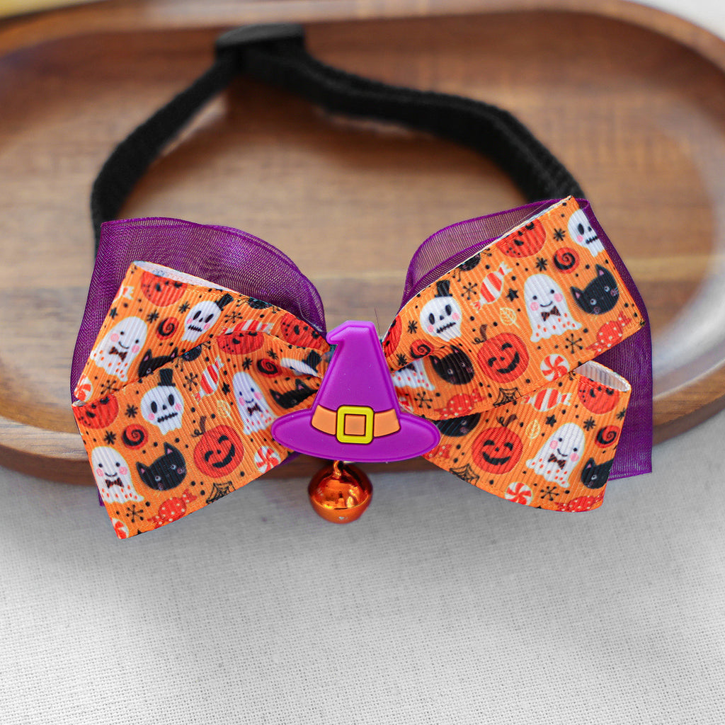 Pet Accessories Halloween Cat Dog Decoration Collar Funny Glow-in-the-Dark Skull Dog Bow Tie Collar