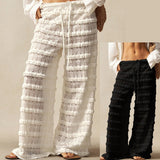 Pantalones Rectos con Encaje y Cordones — Estilo Streetwear Casual - QueensalesOF