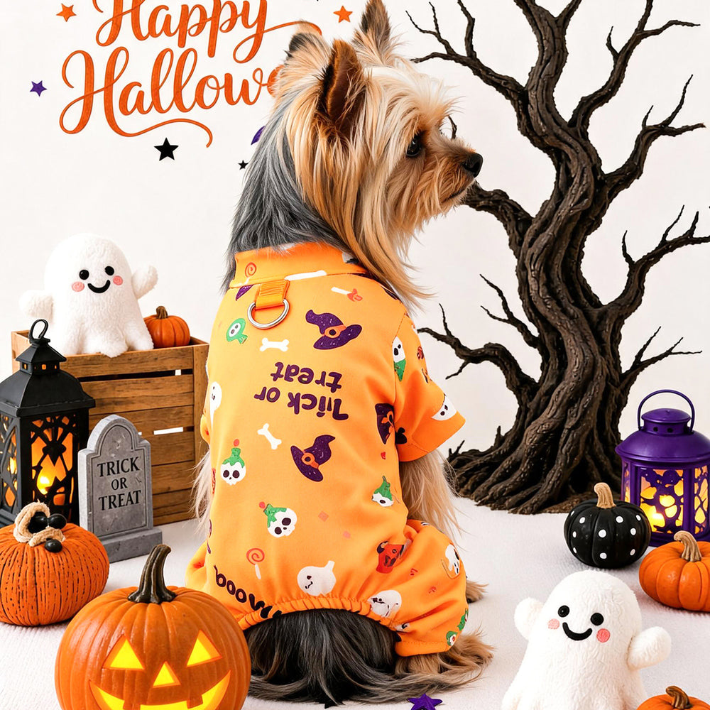 Pijama Halloween para Mascotas — Disfraz Divertido para Perros y Gatos - QueensalesOF
