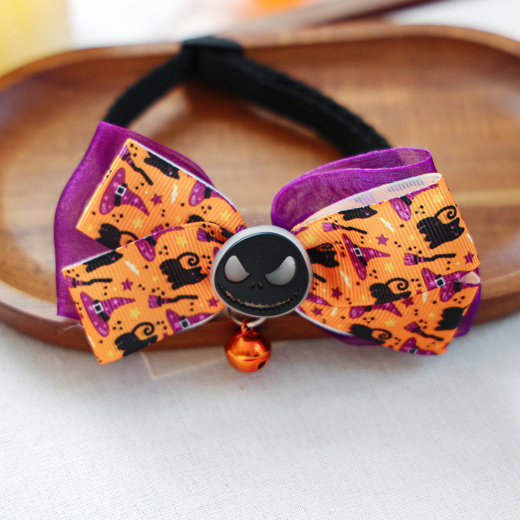 Pet Accessories Halloween Cat Dog Decoration Collar Funny Glow-in-the-Dark Skull Dog Bow Tie Collar