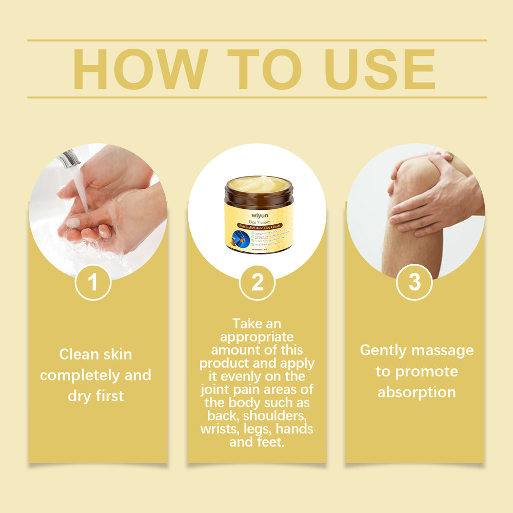 Wiyun Bee Venom Joint Care Cream Gentle And Soothing Wrist Knee Massage Body Topical Daily Care Cream - QueensalesOF