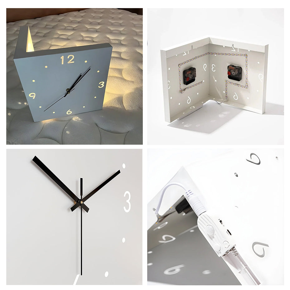 Reloj de Pared LED Minimalista — Doble Luz para Sala y Dormitorio - QueensalesOF
