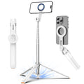 UBeesize 70" Auto-Open Magnetic Tripod for iPhone, MagSafe Selfie Stick with Remote, Portable Phone Stand for Recording, Travel and Vlogging, Compatible with iPhone/Android (White)