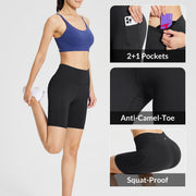 Shorts de Ciclismo para Mujer — Cintura Alta con Bolsillos - QueensalesOF