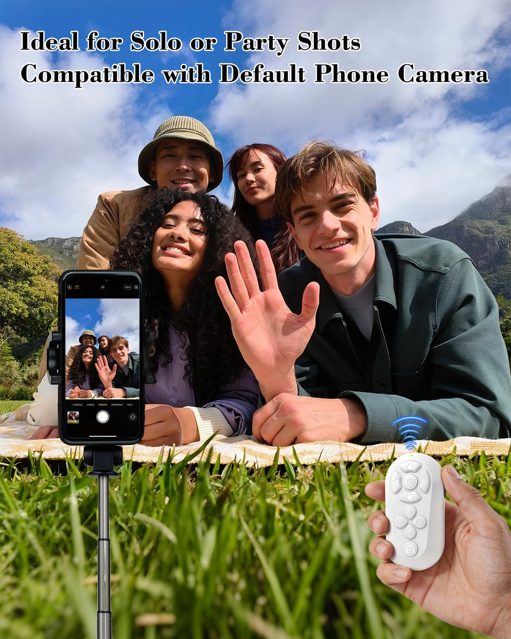 GUVOHUT Bluetooth Remote Controller for TikTok Scrolling/Camera/Video Recording/Kindle App Compatible with iOS/Android (White)