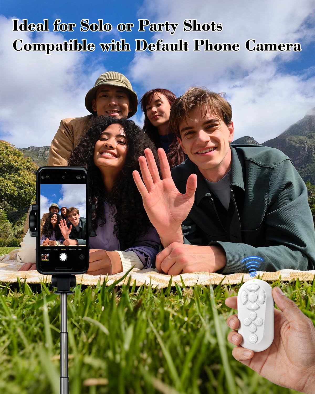 GUVOHUT Bluetooth Remote Controller for TikTok Scrolling/Camera/Video Recording/Kindle App Compatible with iOS/Android (White)