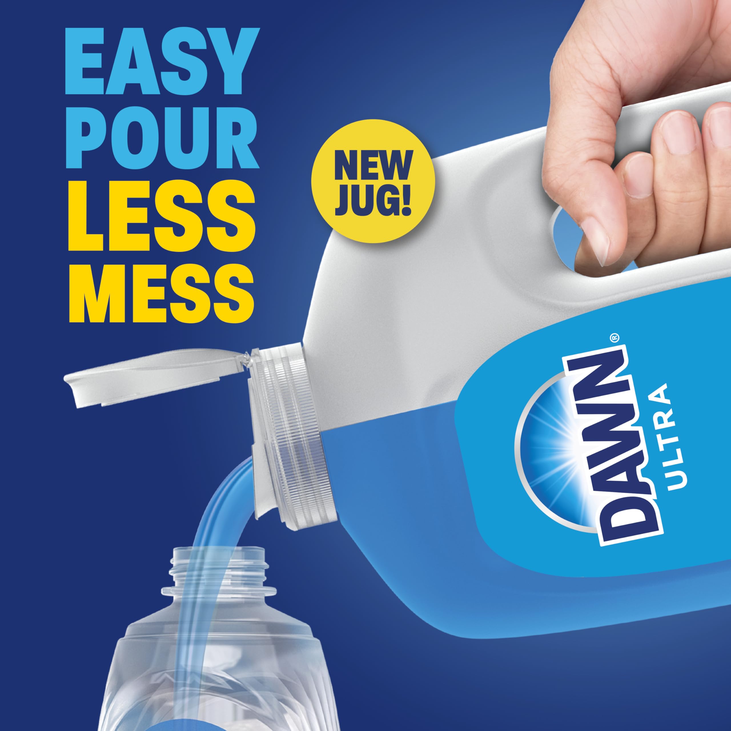 Dawn Ultra Original Dish Soap Refill Jug, Large Size Blue Liquid Dishwashing Detergent, Powerful Dish Soap for Grease, 51.5 oz