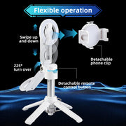 MQOUNY for Magsafe Tripod Stand for iPhone,Portable Pocket Size Selfie Stick with Rechargeable Remote and Metal Ring,Extendable Detachable Cell Phone Tripod Compatible with iPhone/Android (White) - QueensalesOF