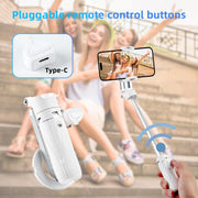 MQOUNY for Magsafe Tripod Stand for iPhone,Portable Pocket Size Selfie Stick with Rechargeable Remote and Metal Ring,Extendable Detachable Cell Phone Tripod Compatible with iPhone/Android (White) - QueensalesOF