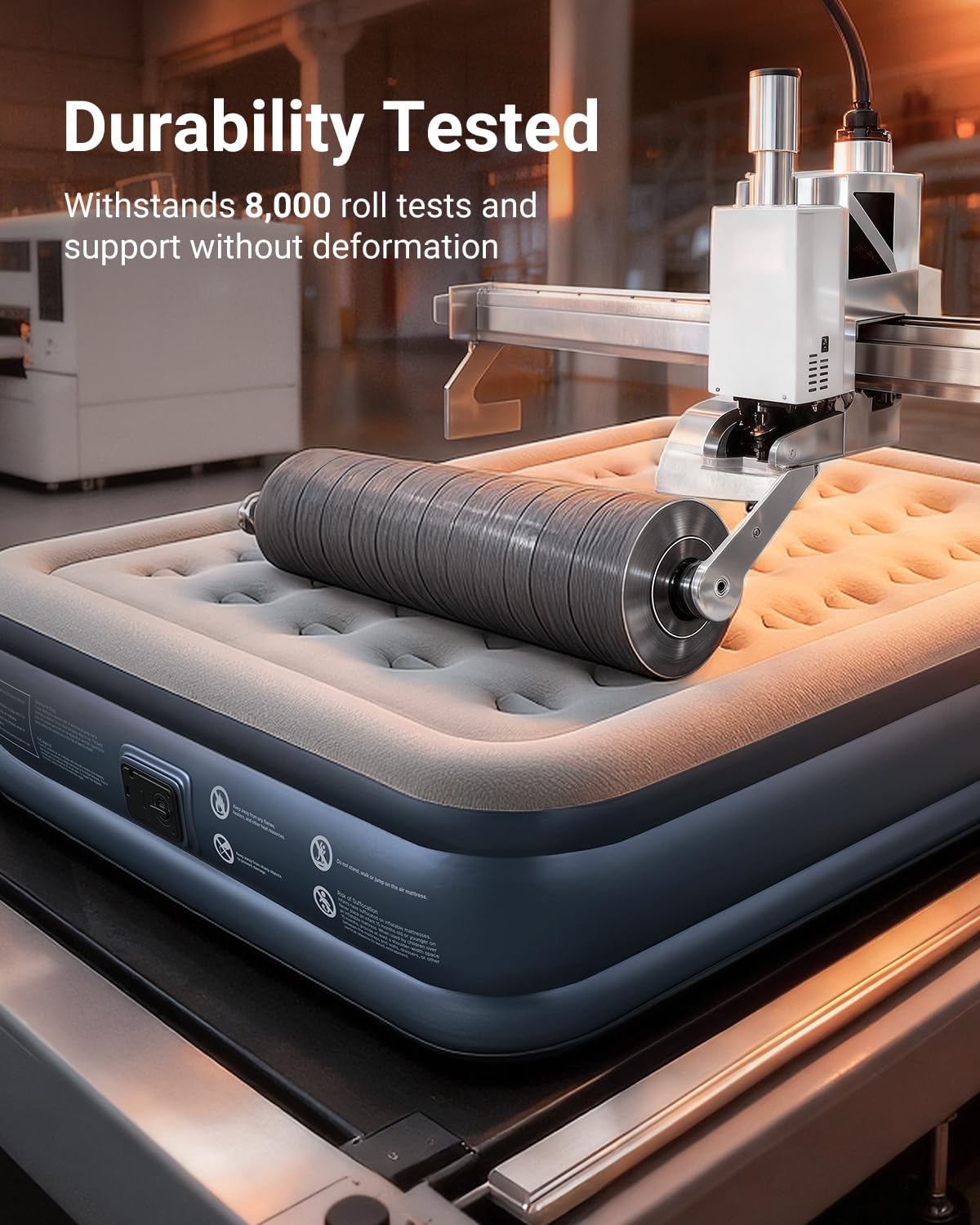 iDOO Queen Air Mattress with Built in Pump, 18 Raised Comfort Inflatable Blow up Mattress, Upgraded Support Structure Portable Air Bed for Camping, Guests and Home, Colchon Inflable, 650lbs Max