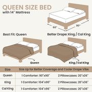 Set de Edredón Queen de Felpa Ultra Suave — 3 Piezas Crema - QueensalesOF