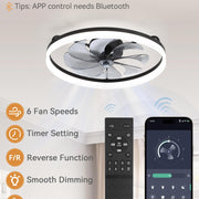 Ventilador de Techo LED con Control por App y Mando — 23 Pulgadas - QueensalesOF