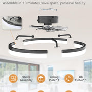 Ventilador de Techo LED con Control por App y Mando — 23 Pulgadas - QueensalesOF