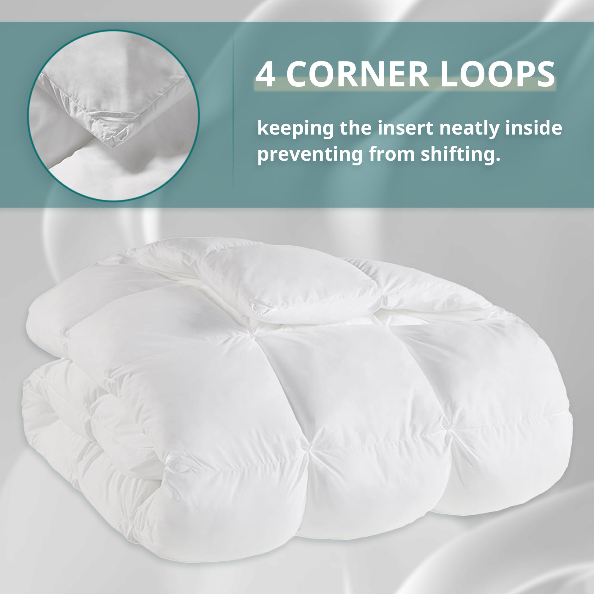 Madison Park Queen Comforter, Overfilled High Desity Down Alternative Fill Winter, 3D Puff Jump Tack Quilted Microfiber Fluffy Comforter, Corner Loops, Stay Puffed, Full/Queen, White