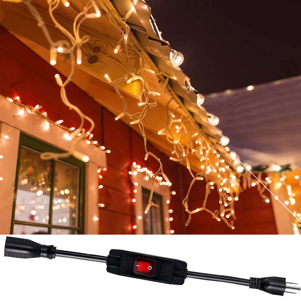 Makevivi Outdoor Waterproof On/Off Switch Extension Cord, Heavy Duty 125v/250v Black SJTW Cord (1.5 Ft, Black) - QueensalesOF