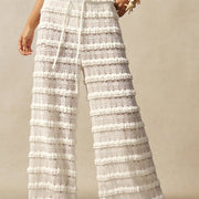 Pantalones Rectos con Encaje y Cordones — Estilo Streetwear Casual - QueensalesOF