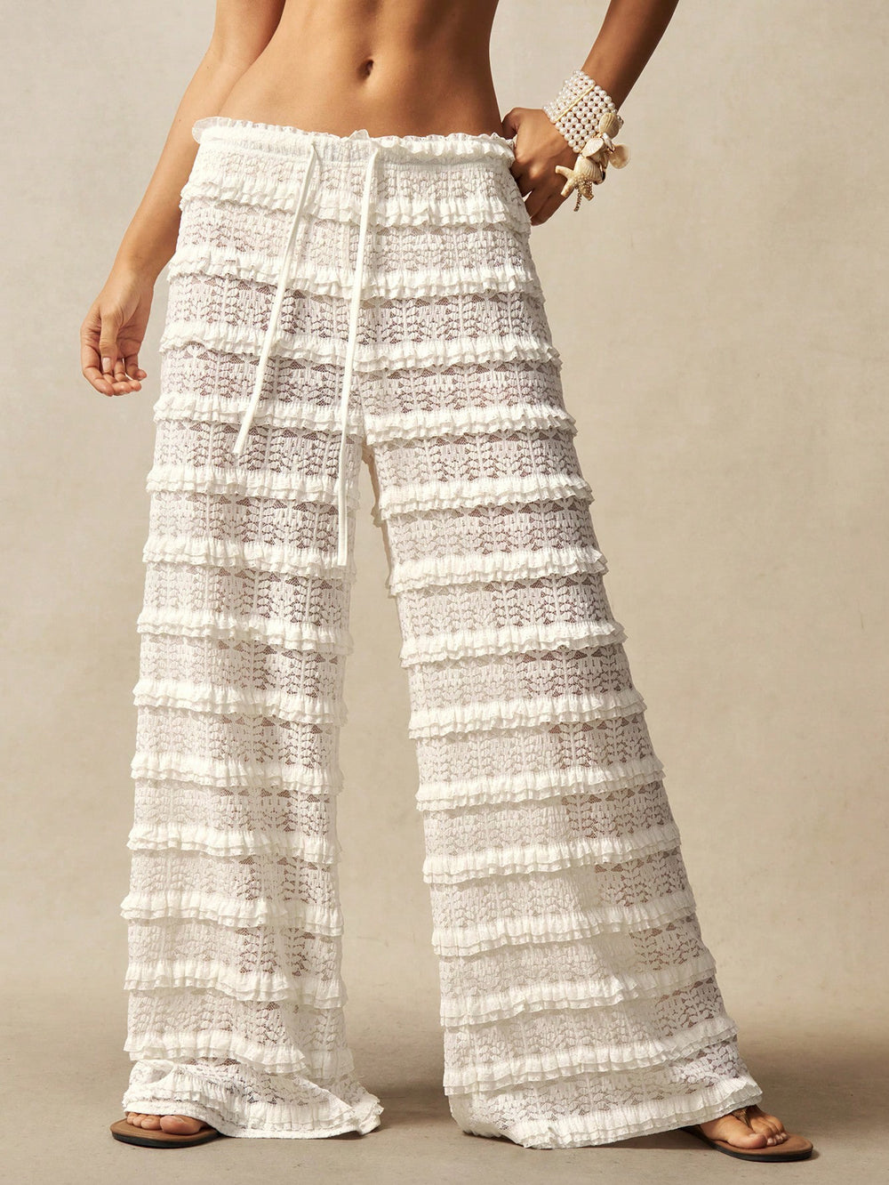 Pantalones Rectos con Encaje y Cordones — Estilo Streetwear Casual - QueensalesOF