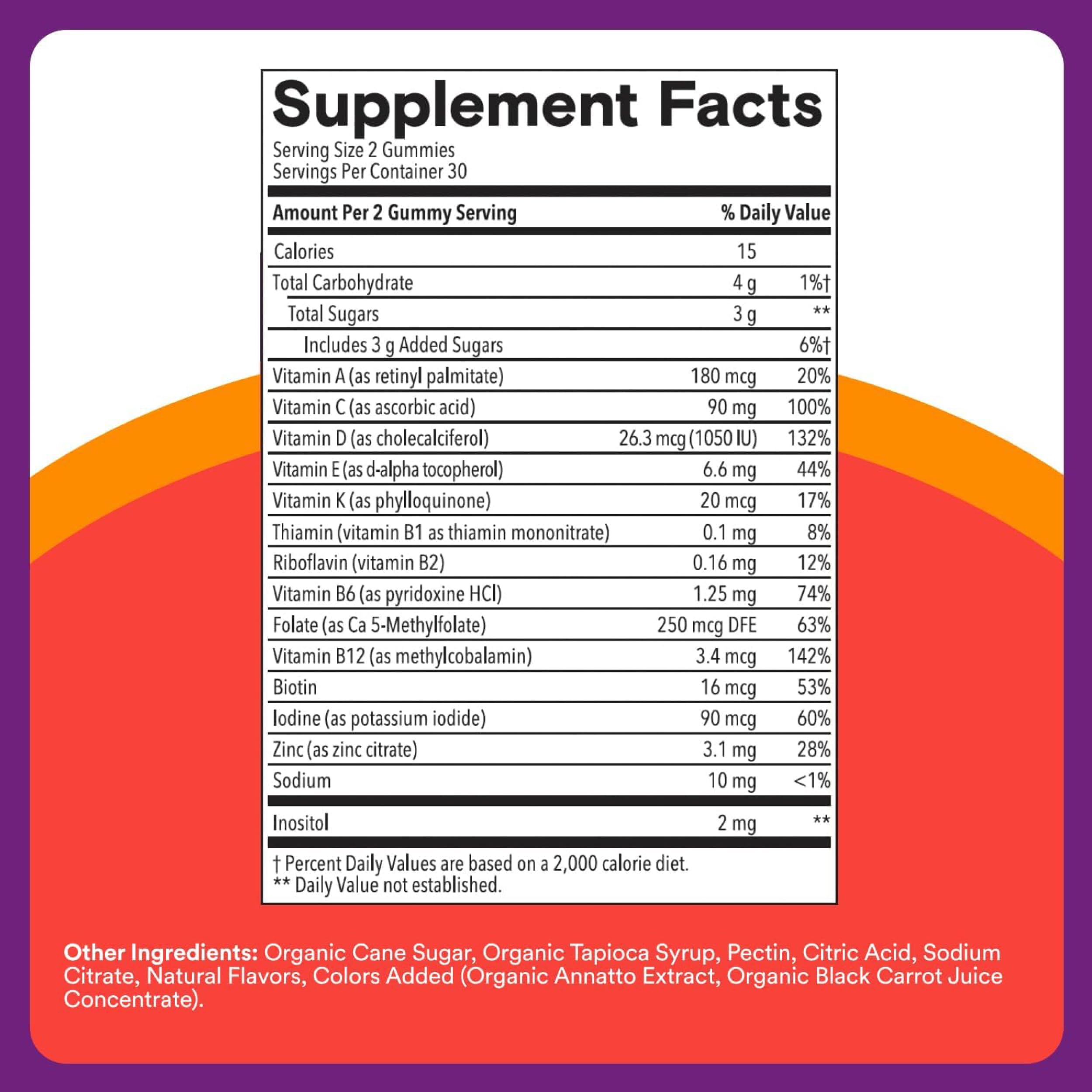 SmartyPants Kids Plus Multi & Immunity Multivitamin Gummies with Vitamins C, D, B6, B12, A, Zinc, Biotin, Iodine, Gluten Free, Clean Label, Two Fruit Flavors, 60 Gummies (30 Day Supply)