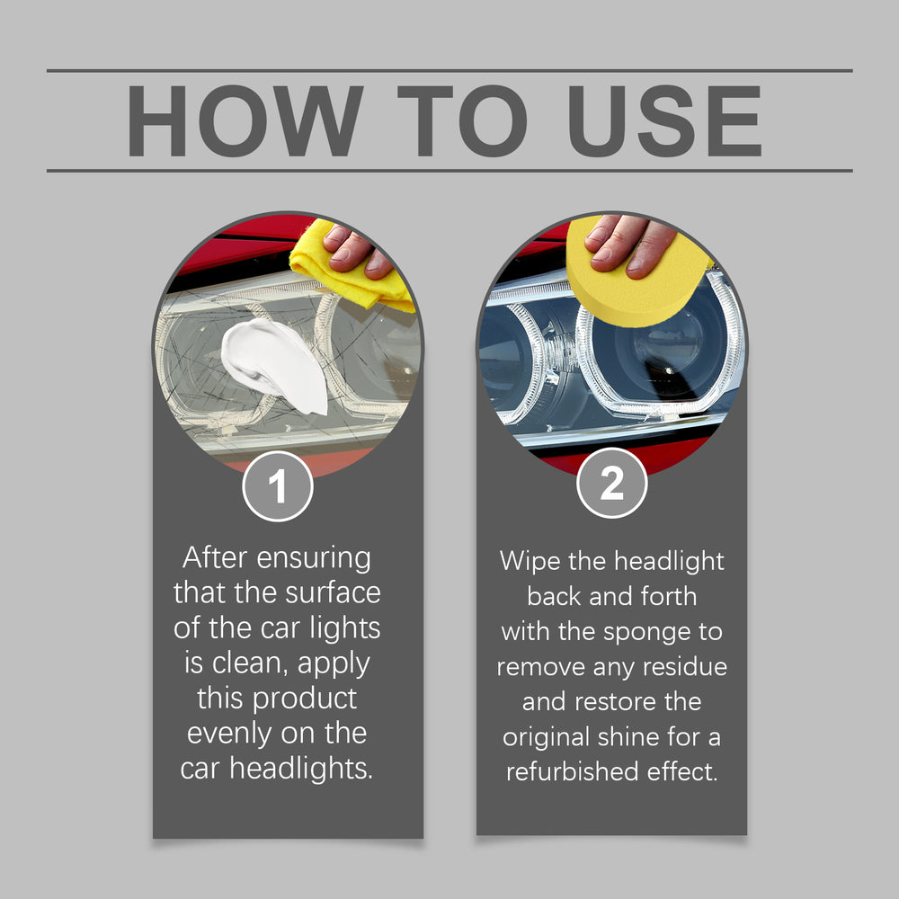 Homonth Car Headlight Repair Kit, Car Bright Retreading Agent, Light Scratch Yellow Retreading Crystal Plating Agent - QueensalesOF