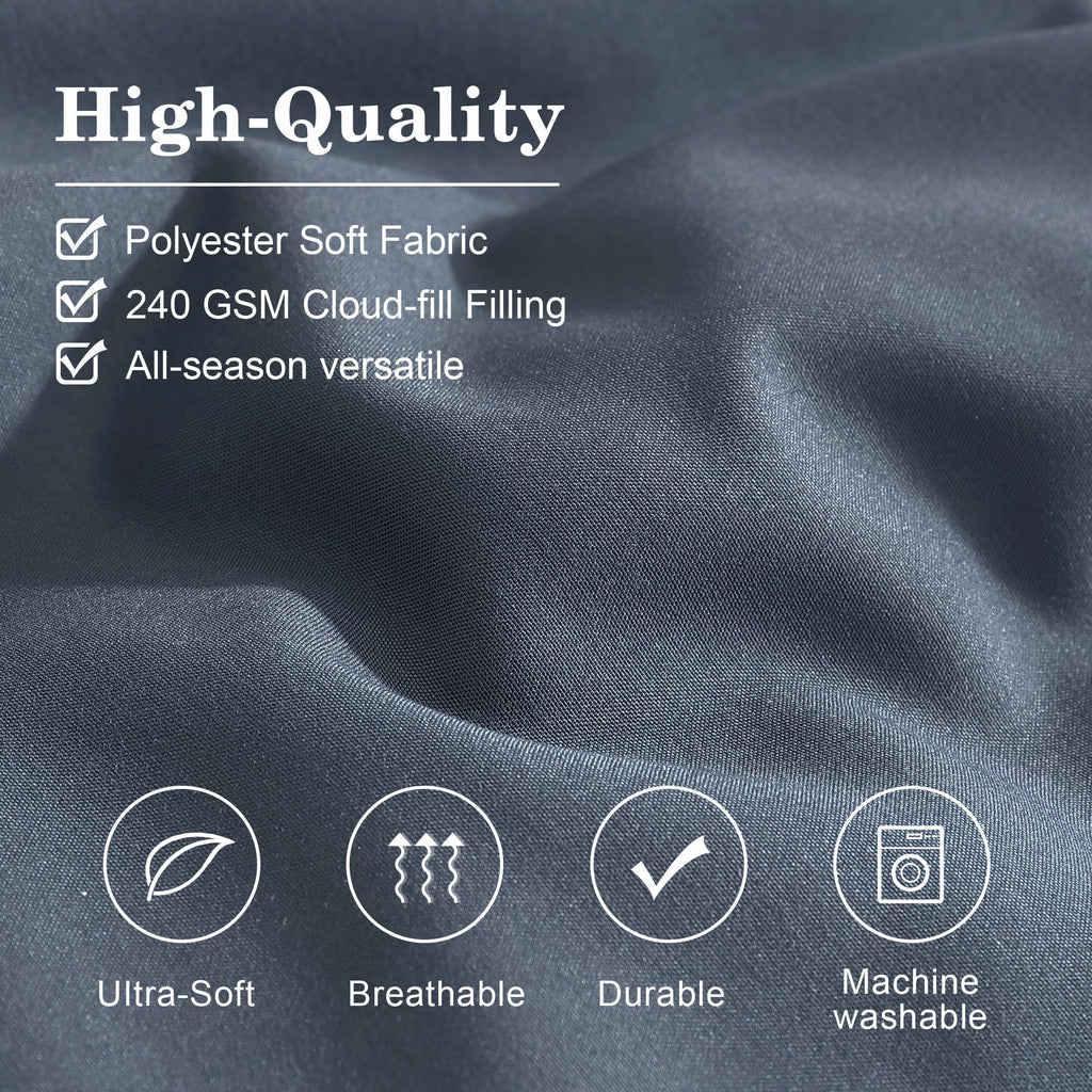 Monbix Full Size Comforter Sets - 7 Pieces Blue Grey Bed in a Bag Full Size Bedding Sets with Comforters, All Seasons Comforter with Sheets, Pillowcases & Shams