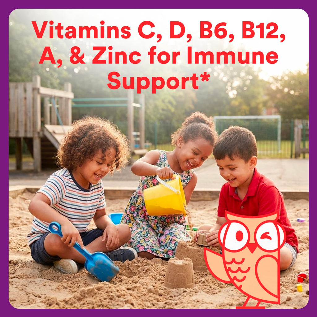 SmartyPants Kids Plus Multi & Immunity Multivitamin Gummies with Vitamins C, D, B6, B12, A, Zinc, Biotin, Iodine, Gluten Free, Clean Label, Two Fruit Flavors, 60 Gummies (30 Day Supply)