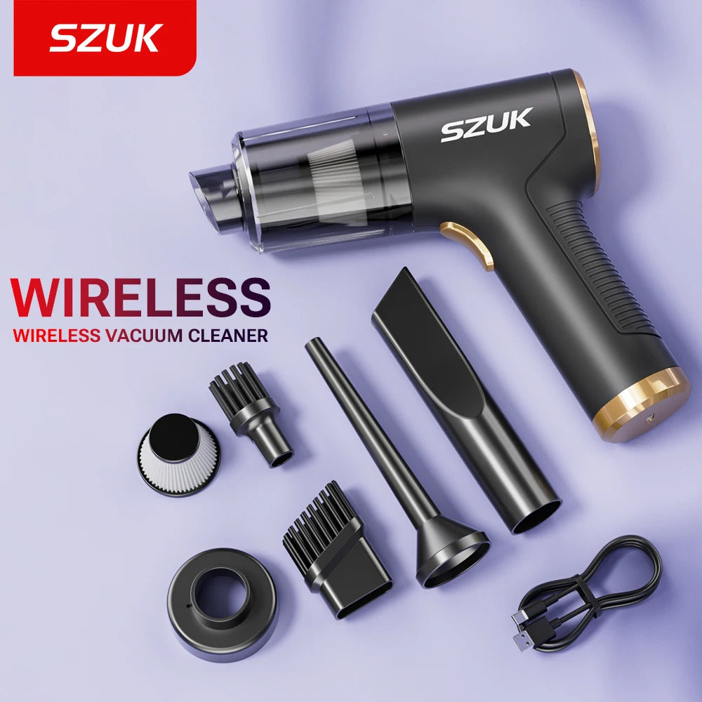 SZUK 17000PA Car Vacuum Clenaer Mini Cordlees Powerful Wirelens Handheid Cleinang Machine Car Cleaner Portoble Vaccum Cleanes