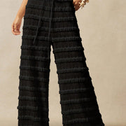 Pantalones Rectos con Encaje y Cordones — Estilo Streetwear Casual - QueensalesOF