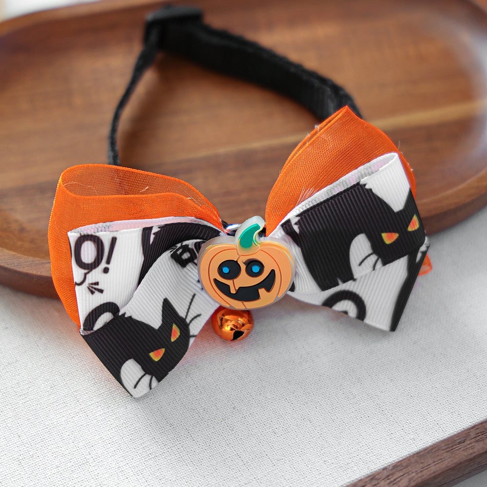 Pet Accessories Halloween Cat Dog Decoration Collar Funny Glow-in-the-Dark Skull Dog Bow Tie Collar - QueensalesOF