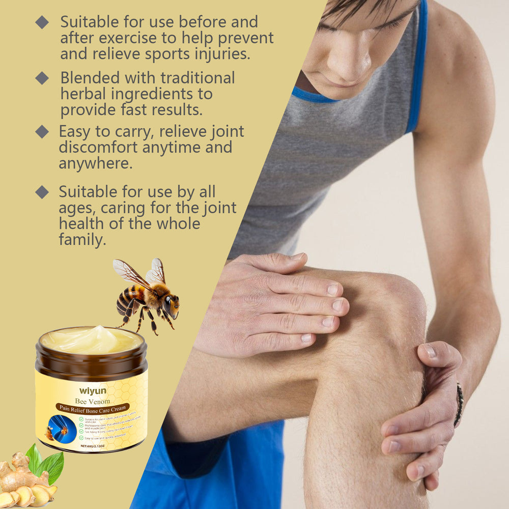 Wiyun Bee Venom Joint Care Cream Gentle And Soothing Wrist Knee Massage Body Topical Daily Care Cream - QueensalesOF