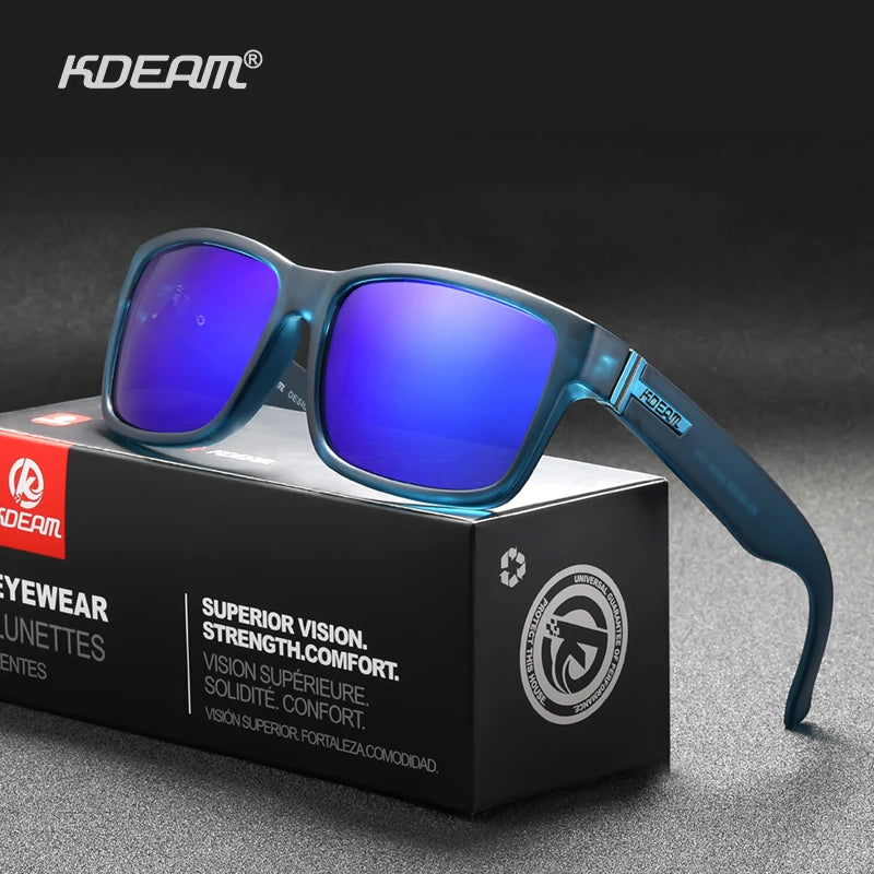 KDEAM Exclusive Sunglasses Polarized  for Men and Women Surfing Hiking Sports Sun Glasses New Translucent Blue of KD505 CE