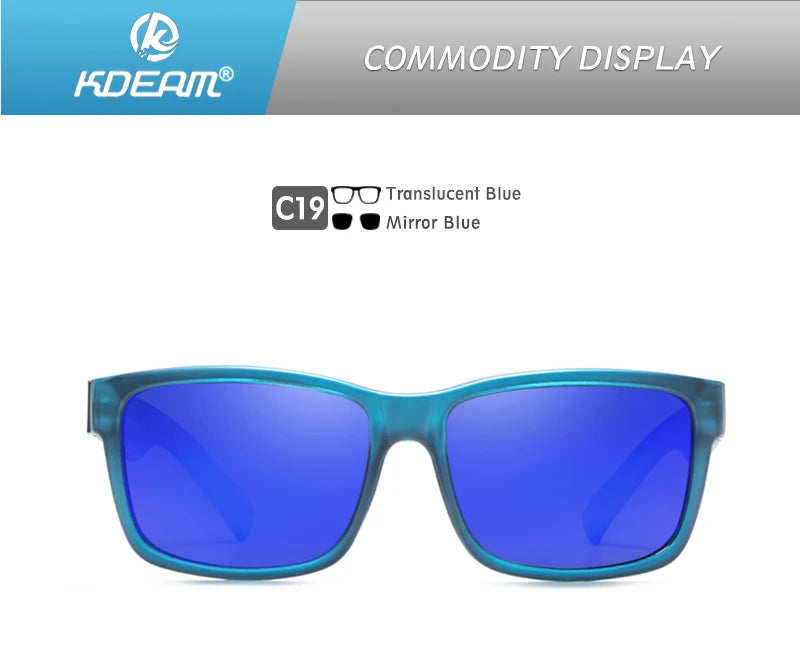 KDEAM Exclusive Sunglasses Polarized  for Men and Women Surfing Hiking Sports Sun Glasses New Translucent Blue of KD505 CE