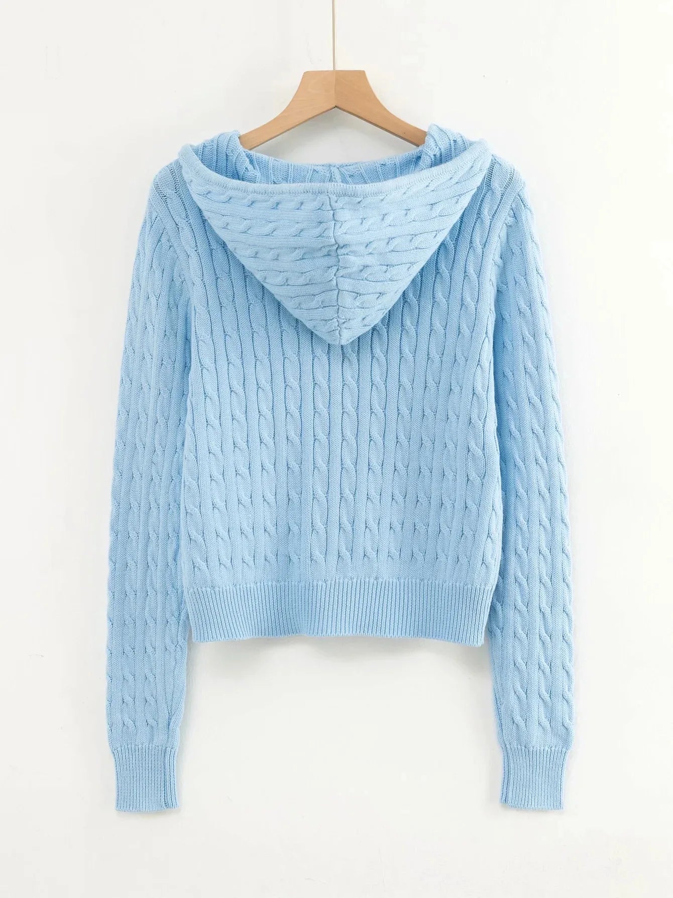 Long sleeve top korean fashion cropped cardigans women knit sweaters zipper up cute cardigan preppy style hooded sweater Autumn