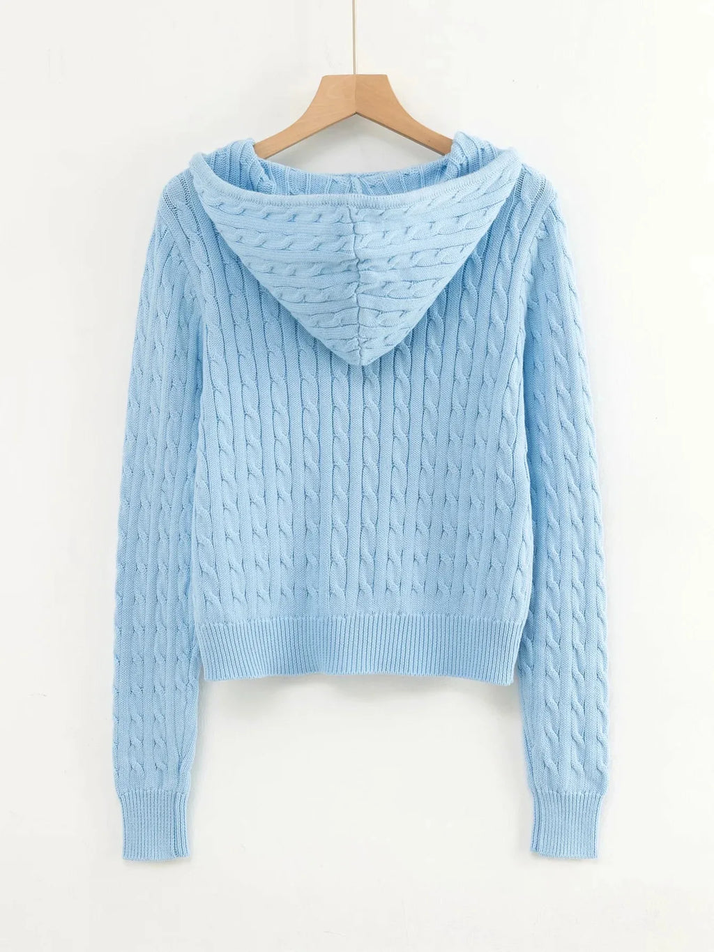 Long sleeve top korean fashion cropped cardigans women knit sweaters zipper up cute cardigan preppy style hooded sweater Autumn
