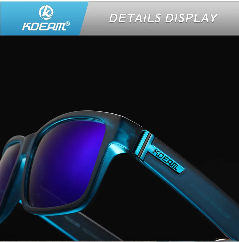 KDEAM Exclusive Sunglasses Polarized  for Men and Women Surfing Hiking Sports Sun Glasses New Translucent Blue of KD505 CE