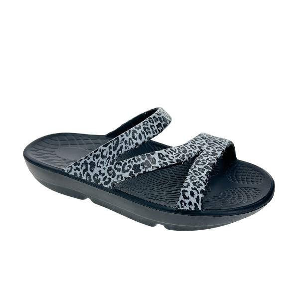 Sovella Women's PF Slide Black/Leopard - QueensalesOF