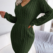 Vestido Sweater con Twist en la Cintura — Estilo Otoño Moderno - QueensalesOF