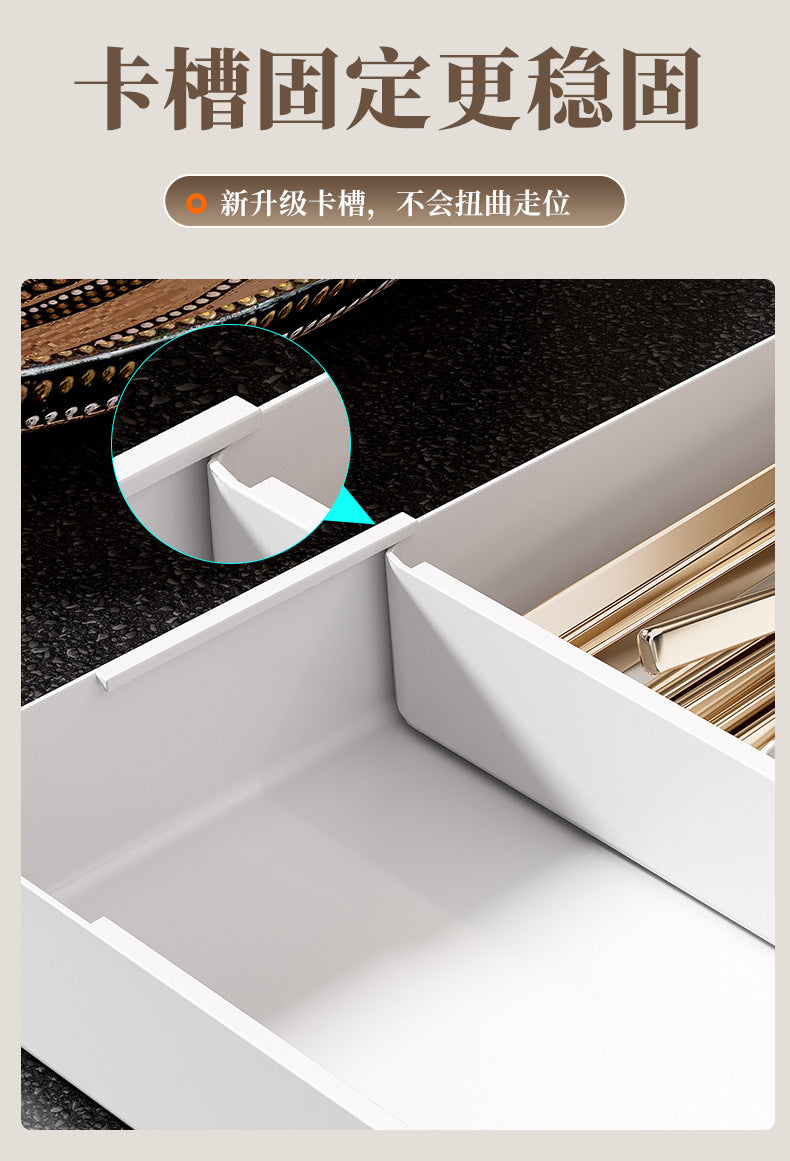 Kitchen Storage Cabinet Household Cabinet Built-in Divided Knife and Fork Chopsticks Kitchen Drawer Partition Tableware Storage Box
