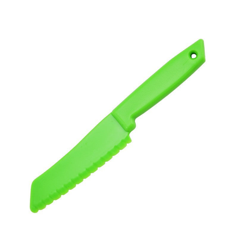 Children's Safety Food Knife Set 4-Piece Early Education Kitchen Plastic Knife Baking Bread Serrated Knife