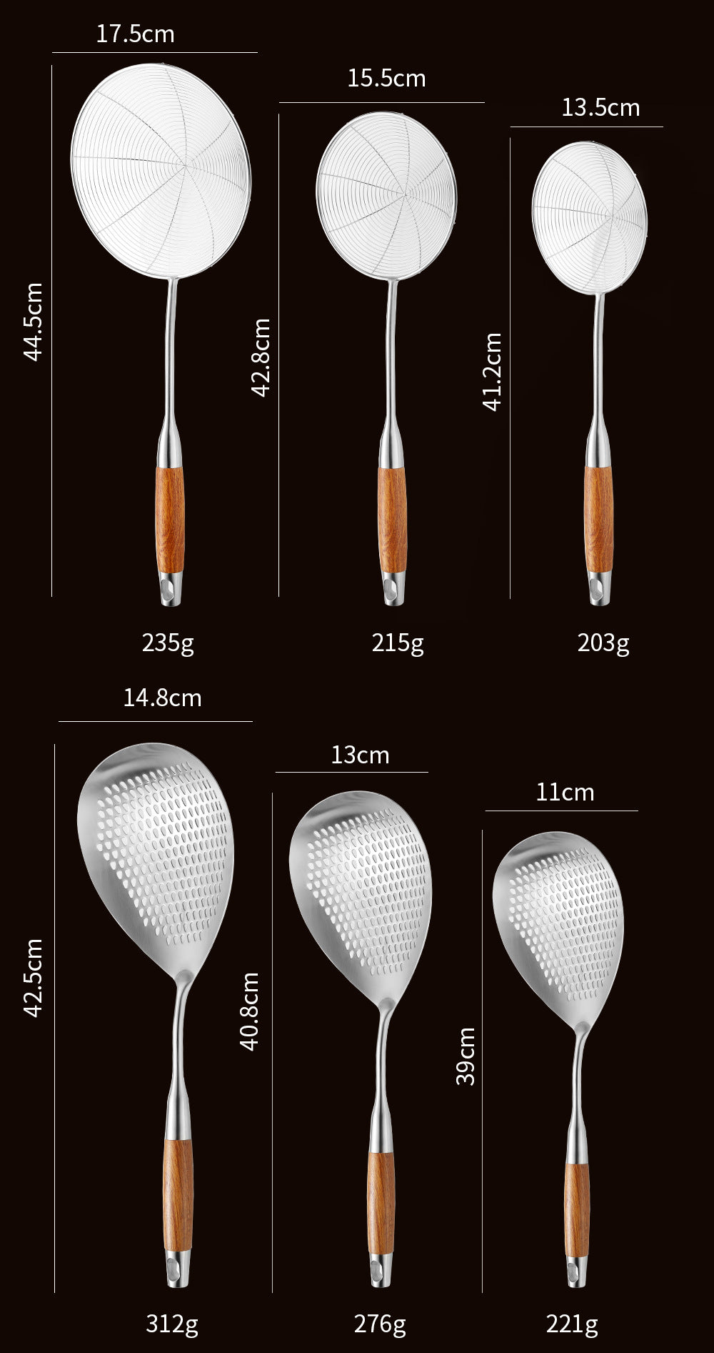 Cross-Border Kitchenware 316 Stainless Steel Spatula for Cooking Household Soup Spoon Rosewood Handle Spatula Kitchen Utensils Frying Spoon
