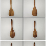 Teak Wood Six-Piece Set, Solid Wood, Environmentally Friendly, Does Not Damage Pots, Good Heat Insulation, Kitchen Functional Spoon and Spatula Set - QueensalesOF