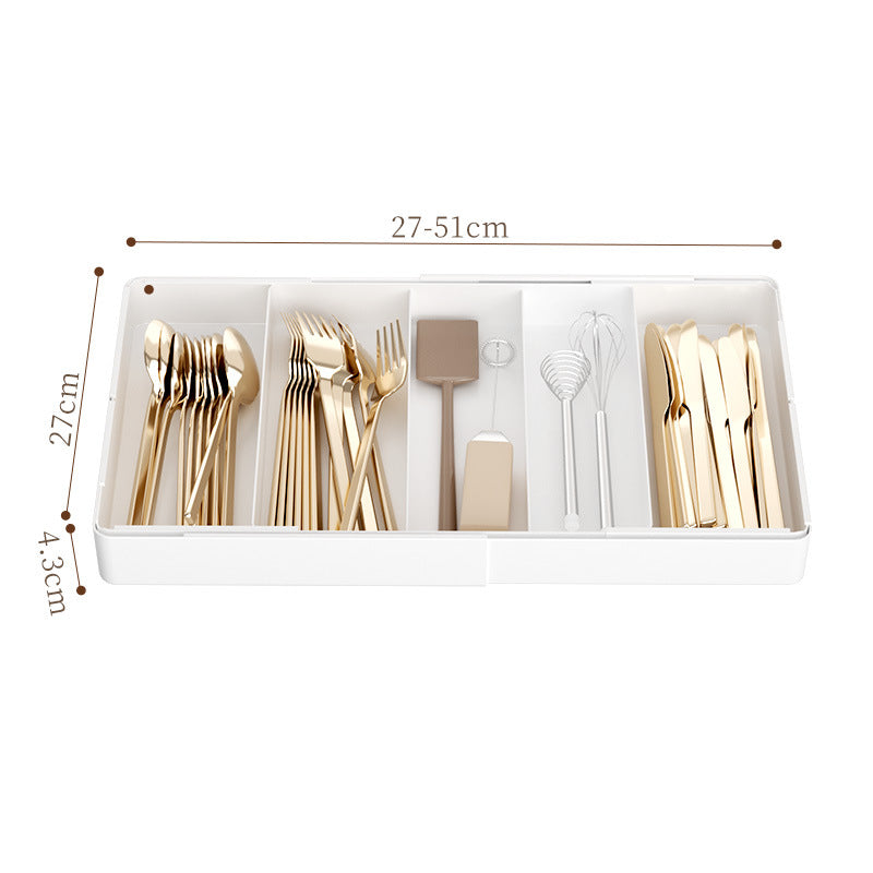 Kitchen Storage Cabinet Household Cabinet Built-in Divided Knife and Fork Chopsticks Kitchen Drawer Partition Tableware Storage Box