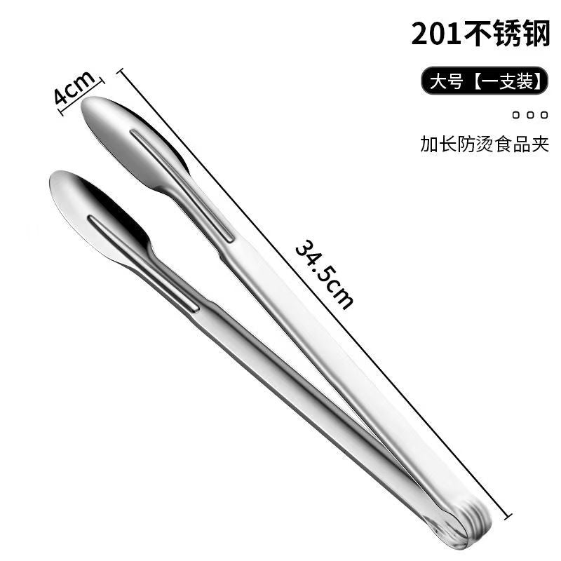 304 Stainless Steel Tongs Commercial Kitchen Tongs Barbecue Steak Barbecue Tongs Anti-Scalding Bread Tongs